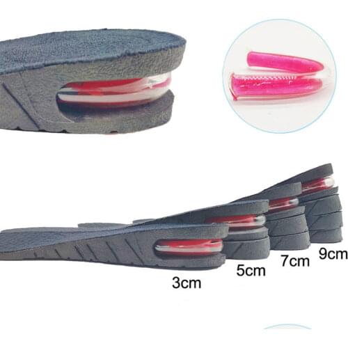 3-9cm Height Increase Insole With Air Cushion Height Lift Taller Support Absorbant Foot Pad Adjustable Cut Shoe Heel Insert