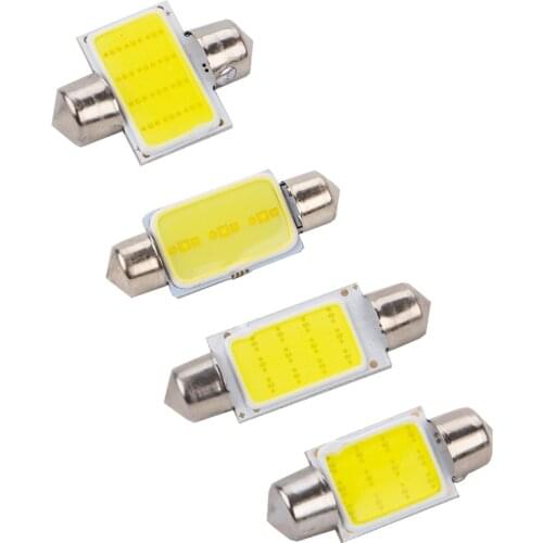 10x C10W C5W LED COB Festoon 31mm 36mm 39mm 41/42mm 12V White Bulbs For Cars License plate Interior Reading Light 6500K 12SMD