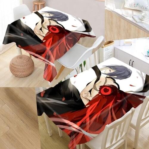 Tokyo Ghoul Anime Custom Table Cloth Oxford Print Rectangular Waterproof Oilproof Table Cover Square Wedding Tablecloth