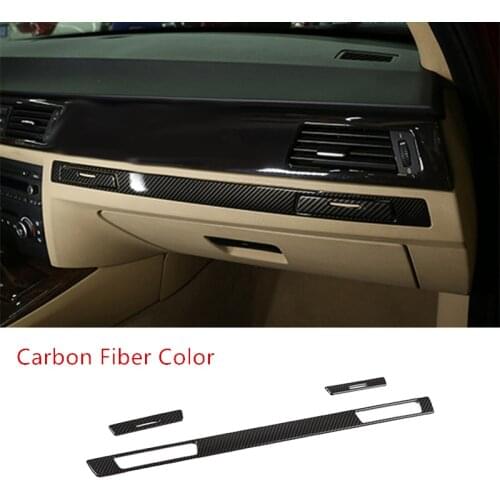 Carbon Fiber Co-Pilot Water Cup Holder Panel Decoration Cover Trim For-BMW E90 3 Series 2005-2012
