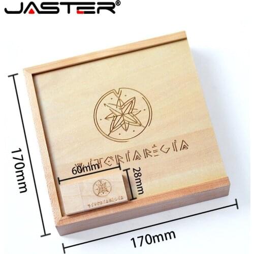 JASTER photography gift USB maple Wooden+box Photography LOGO 64GB usb flash drive pendrive 4GB 8GB 16GB 32GB USB 2.0