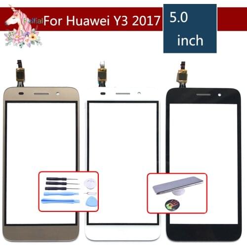 High Quality 5.0" For Huawei Y3 2017 CRO-U00 CRO-L02 CRO-L22 Touch Screen Digitizer Sensor Outer Glass Lens Panel Replacement