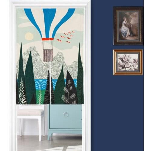 Japanese Fresh Art Door Curtain Linen Tapestry Children Study Bedroom Home Decor Bedroom Kitchen Curtain