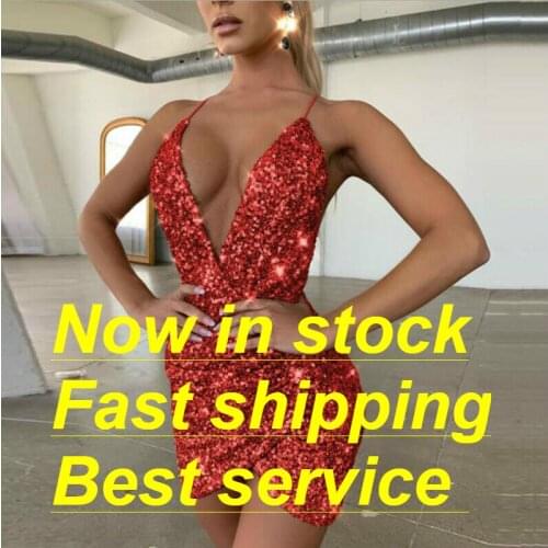 Womens Glitter Sequin Deep V Neck Halter Criss Cross Backless Bodycon Wrap Mini Dress Party Club Shiny Cami Dress