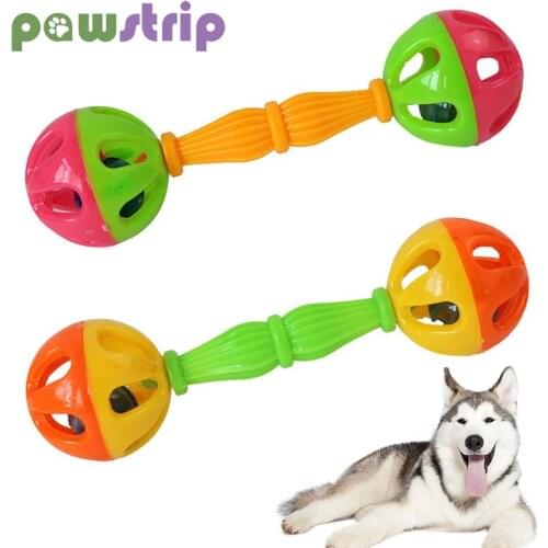 1Pcs Parrot Toy Creative Rattle Bite Resistant Bird Toy Parrot Plastic Chewing Toy Pet Training Toy Double-Head Bell Ball Toy
