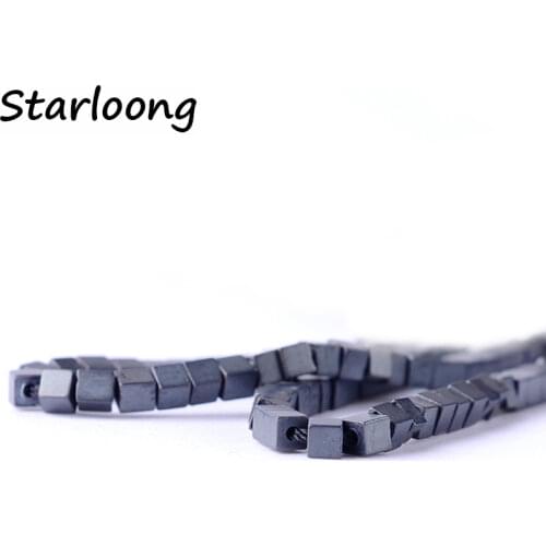 1pack/lot 2/3mm Natural stone matt square shape loose hematite beads for DIY jewelry necklace bracelet making