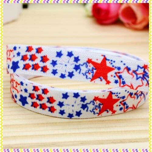 5/8'' Free shipping Elastic FOE 4th july printed headband headwear hairband diy decoration wholesale OEM P4142