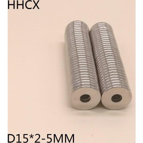50 100PCS/LOT Magnet 15*2 Hole 5 N35 Ring NdFeB MAGNET 15x2 Permanent Neodymium Magnets 15x2-5