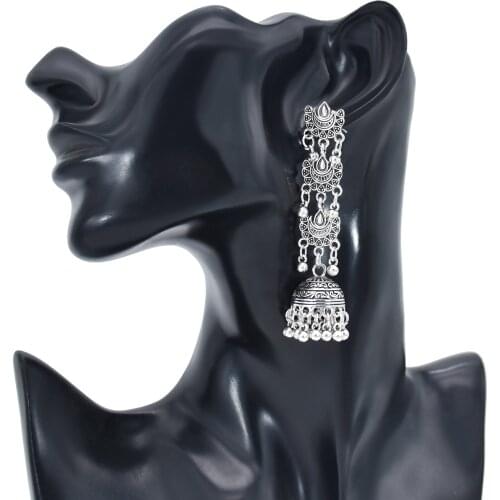 Afghan Vintage Metal Bells Long Tassel Hanging Earrings for Women Boho Indian Turkish Big pendientes Party Jewelry Birthday Gift