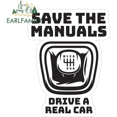 EARLFAMILY 13cm x 10cm Auto Car Stickers Save The Manual Decals Window Trunk Vehicle Decor Waterproof JDM RV VAN Car Assessoires