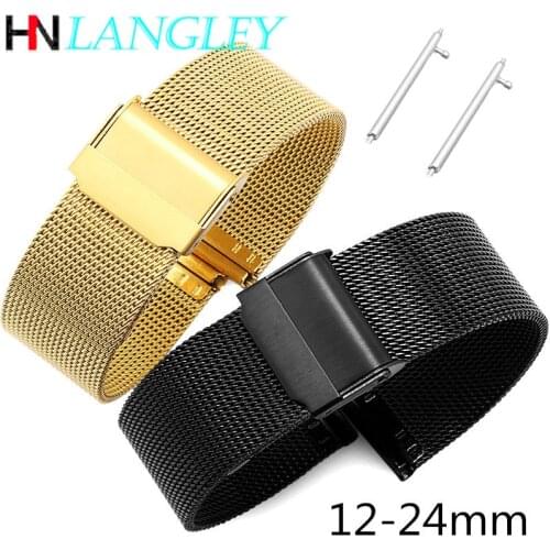General Use Quick Release Watch Band Stainless Steel 06 Line Mesh Bands Milanese Strap Universal Watch Band 16/18/20/22 12-24MM