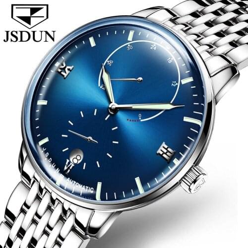 Relogio Masculino JSDUN Mens watch Top Brand Automatic Mechanical Complete Steel Waterproof Supervision Sports Supervision
