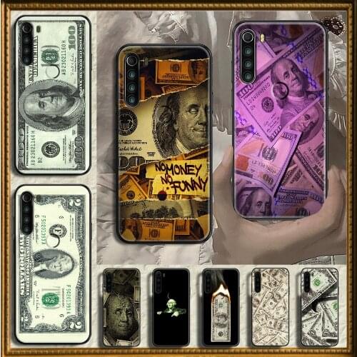 Dollar Money USD Phone case For Xiaomi Redmi Note 7 7A 8 8T 9 9A 9S 10 K30 Pro Ultra black tpu cover 3D Etui fashion cell cover