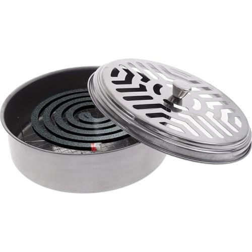 1PCS Meta Mosquito Coils Holder Large Metal Insect Repellent Rack With Cover Mesh Stand Mosquito Repellent Incense Plate