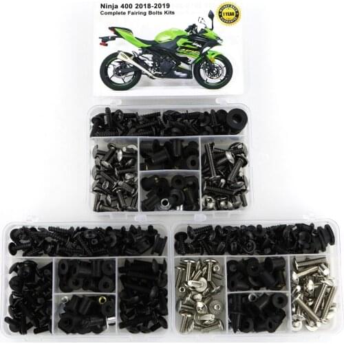 Fit For Kawasaki Ninja 400 2018 2019 Complete Full Fairing Bolts Kit Bodywork Screws Steel Clips Speed Nuts Covering Bolts
