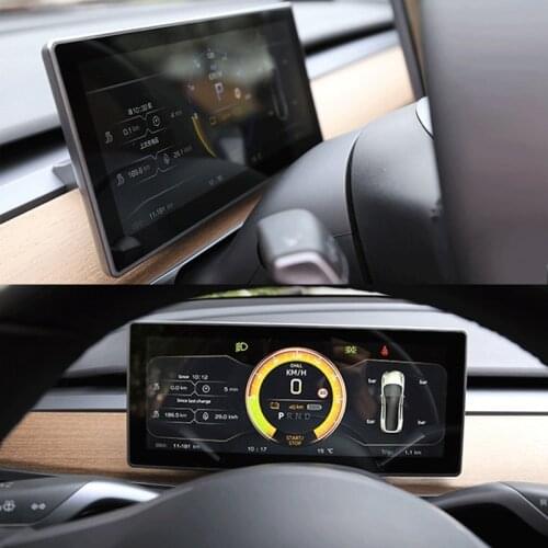 For Tesla Model 3 Y LCD Instrument Panel Dashboard HUD Gauge Cluster Performance Digital Odometer Monitor Multimedia