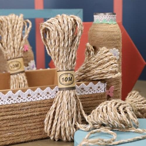 10meters 5mm Wide Jute Twine Natural Hemp Rope Cord Trim Rustic String for DIY Craft Garland Bundling