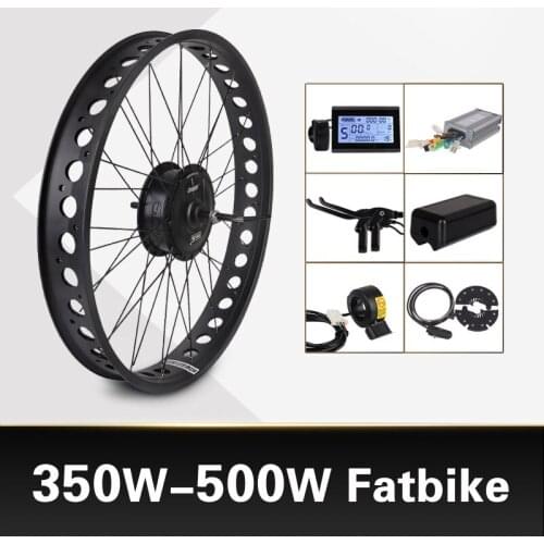 Fat Bike Electric Wheel 48V 500W Snow Bike Kit 36V 350W Electric Bike Conversion kit 4.0 Wheel ebike kit MXUS XF15-Fat Hub Motor