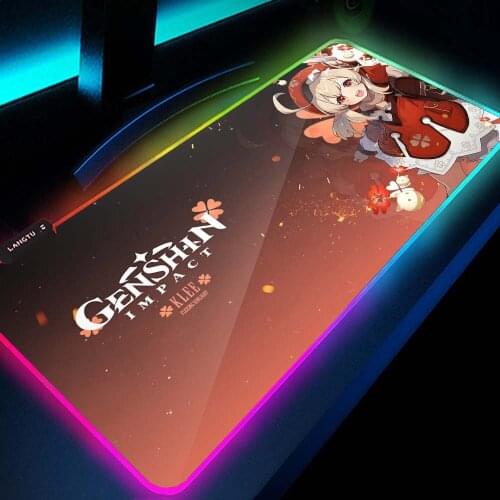 Genshin Crash Mouse Pad LED Keyboard Red Carpet Sexy Game Anime Game Mouse Pad 900x400 80x30 Computer Accessories Damei XL Cs Go