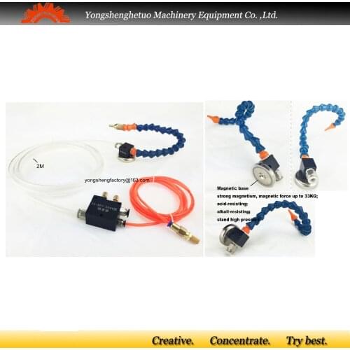 Metalworking coolant sprayer oil mist BPV spray hose nozzle metal cutting cooling CNC engraving router cooler 2M magnetic base