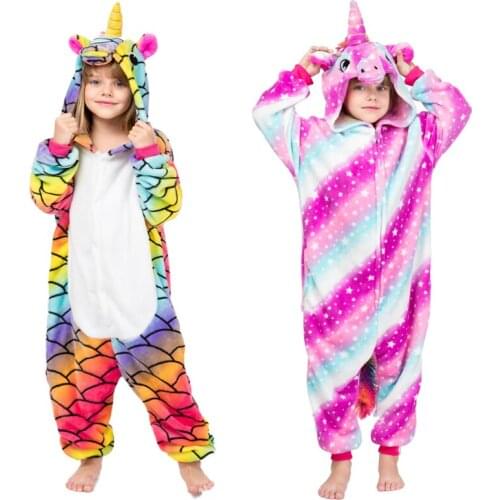 2019 New Children Animal unicorn pijama Kigurumi for girl children Costume pajamas combinaison pyjama enfant