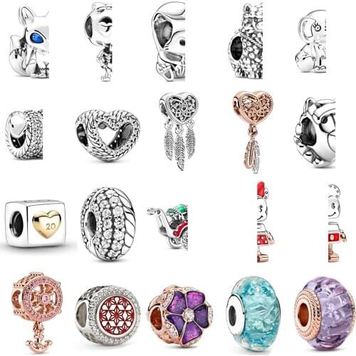 NEW 2020 100% 925 Sterling Silver Autumn 2020 Collection Charm Fit DIY Women Bracelet Necklace Original Fashion jewelry Gift