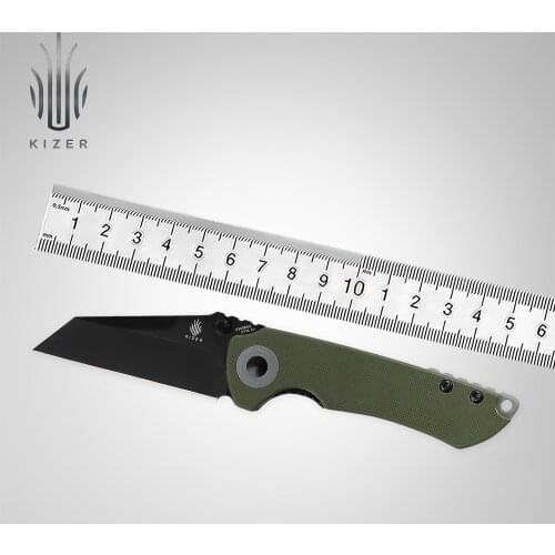 Kizer Hunting Knife V3508A3 Critical Mini G10 Green Flipper 2021 New Survival Camping Tactical Knives Liner Lock EDC Knife