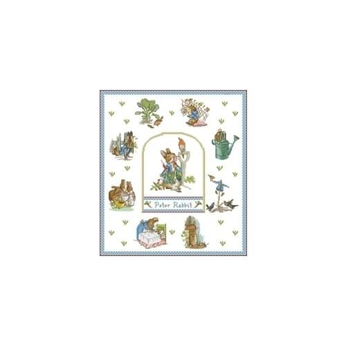 -Peter Rabbits Gardening Counted Cross Stitch 11CT 14CT 18CT Cross Stitch Kits Embroidery Needlework Sets