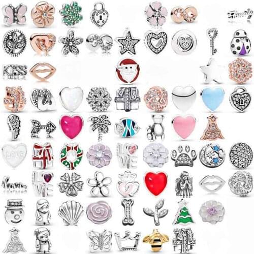 DIY Charms Daisy Flower Star Heart Locket Floating 925 Sterling Silver Bead Fit Fashion Bracelet Jewelry