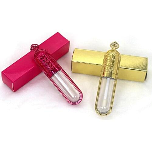 30Pcs 5Ml Golden Crown Plastic Lipgloss Empty Tube Cosmetic Golden Lip Gloss Packaging Container With Stopper