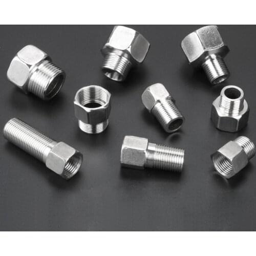 201 Stainless Steel 1/2" 3/4" 1" Threaded Connector Garden Irrigation Reducing Straight Connector Water Tap Pump Fittings 2Pcs