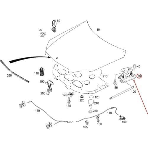 Cover hinge Suitable for W212 E200 E260 E300 E350mer ced es-be nzE500 2011-2014 Left and right hinge Head cover hinge Hood hinge