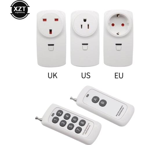 US/EU/UK Plug Smart Home Plug Outlet with 433mhz Remote Control Wireless AC Switch Power Socket Plug for Household Appliance