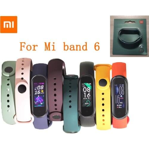 100% Original Xiaomi mi band 6 5 strap silicone bracelet Mi band6 Yellow Strap wrist XiaoMi Mi Band 5 replacement silicone strap