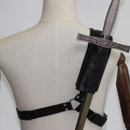 Medieval Sword Frog Rapier Renaissence Adjustable Leather Swordholder Belt Viking Knight Pirate Shoulder Belt Harness Props