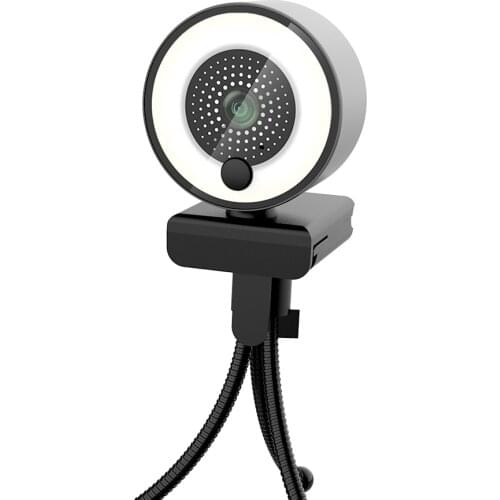 HD Webcam 1080P with Ring Light Autofocus Web camera with Tripod with Built in Microphone Computer camera for PC Laptop Computer
