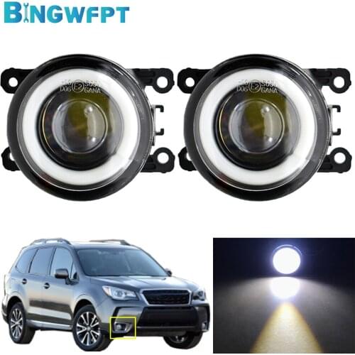 High Quality Fog Light Angel Eye For Subaru Forester 2013 2014 2015 2016 2017 2018 Fog Lamp DRL Car H11 LED DRL 12V