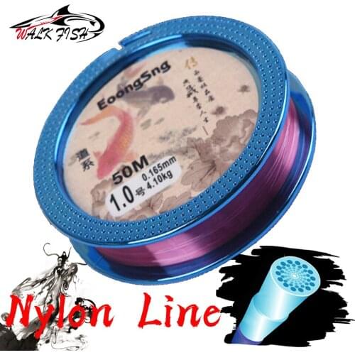 WALK FISH 50M Super Strong Fishing Line Nylon Fishing Line Monofilament Fishing Line Wear-Resistant Nylon Fishing Line