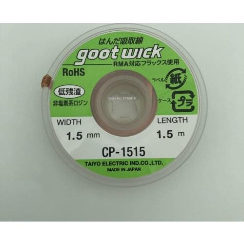 Japan GOOT RoHS Desoldering Wick tool 1.5mm faster Remove Solder Low residue for PCB RMA Repairing with better heat response