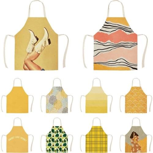 Yellow geometric group Men kitchen apron Woman kitchen apron aprons for women Child apron customizable apron House cleaning