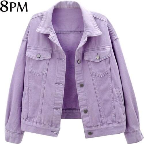 Womens Button Down Denim Jean Jacket Coat Autumn Long Sleeve Classic Loose Trucker Jacket Female Solid Denim Coat 3XL ouc1196