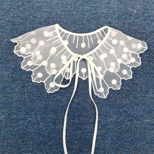 Women Girls Fake Collar Casual Romantic Embroidered Butterfly Shape False Collar Kawaii Dress Ornament Collar Necklace