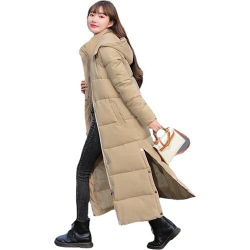Beardon Winter Women Jacket X-long Hooded Cotton Padded Female Winter Coat Womens Parkas High Quality Warm Outwear