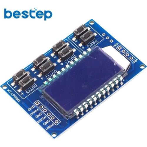 1Hz-150Khz 3-way Signal Generator PWM Board Module Pulse Frequency Duty Cycle Adjustable Module LCD Display Upgraded Version
