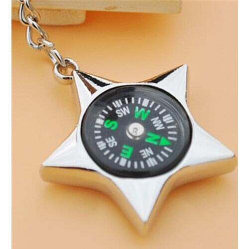1pcs Car Keyring Small Personalized Compass Useful Antistatic Creative Stainless-steel Keyfob Motorcycle Auto Accessories