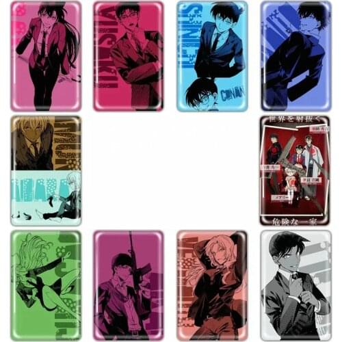 10pcs Detective Conan Card Sticker Smooth Surface DIY Decoration Bus ID Anime Stickers