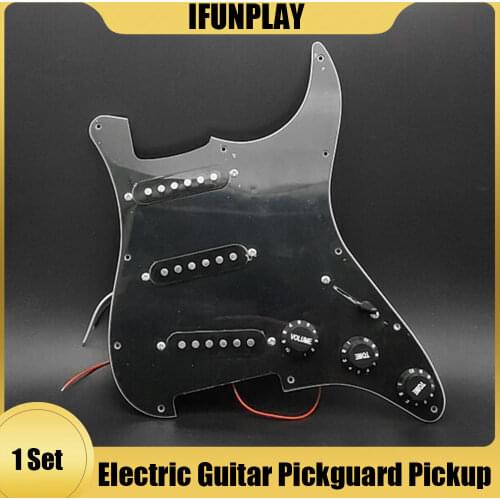 11 Holes 3Ply Single Coil SSS Electric Guitar Pickguard Pickup Loaded Prewired Scratch Plate for ST Electric Guitarra Black