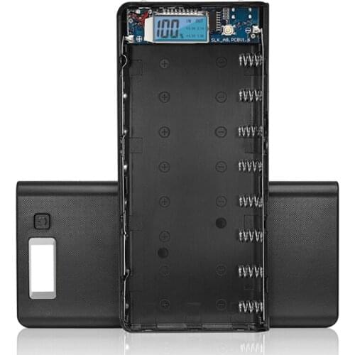 8x18650 Flashlight Battery Charger Box Power Bank Holder DIY Shell Case Dual USB 18650 Battery Shell Storage Organize