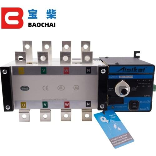 Aisikai 250A 300A 4P ATS controller dual power automatic transfer switch 220V 380V electric diesel generator parts 3phase