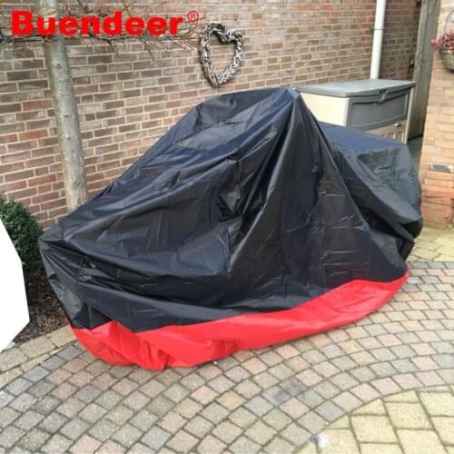 Buendeer M/L/XL/XXL/XXXL Red+Black Waterproof Motorcycle Cover For Honda Kawasaki Suzuki Touring Road King Electra Glide